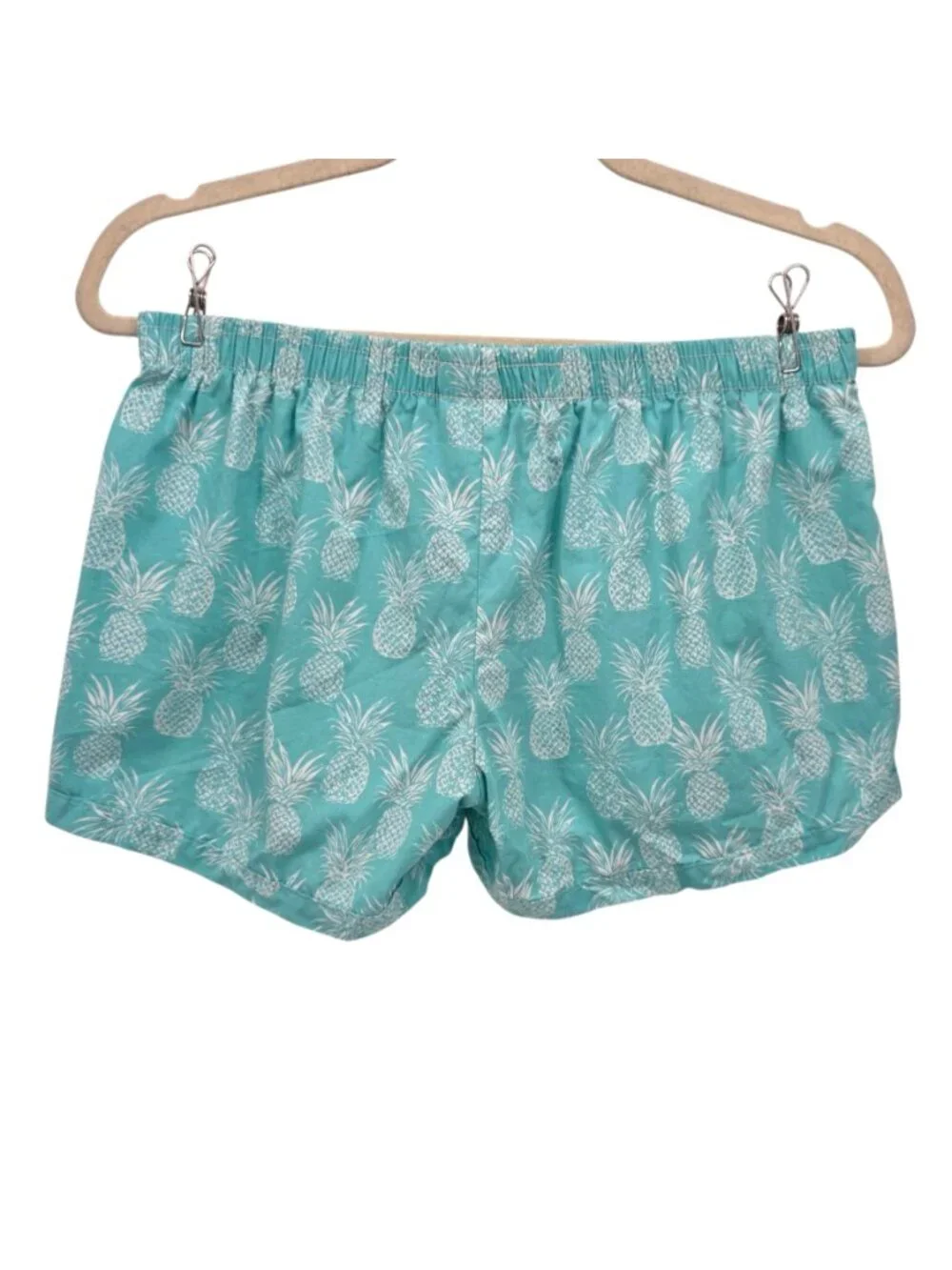 BBC Wahine Girls XL Shorts Pineapple Blue Pull On Beach Tropical Summer Hawaiian